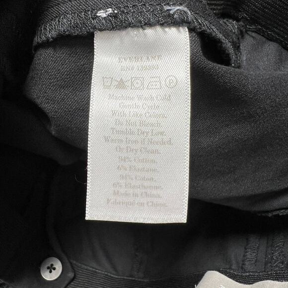 Everlane The Side-Zip Stretch Cotton Pant SIZE 0 Black Elastic Waist Chino - Picture 4 of 9